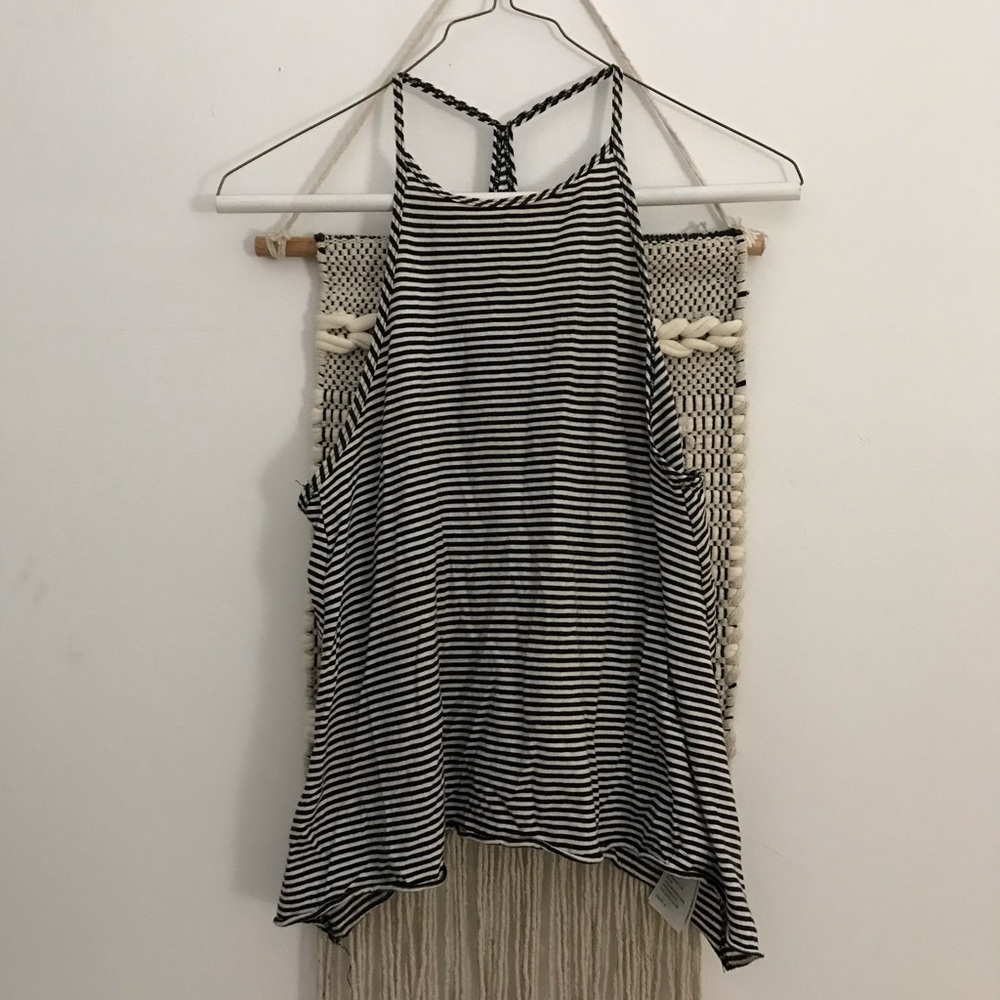 Striped racer back tank top